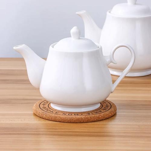 纯白陶瓷高温茶壶 餐厅茶具的实用美学之选