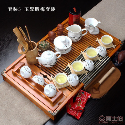 瓷话阁小荷花茶具套装 宜兴紫砂与德化陶瓷的匠心之作
