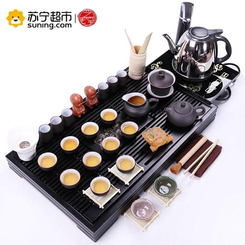 艺宏堂整板茶盘整套茶具套装评测 紫砂功夫茶具与实木茶盘的四合一雅致体验